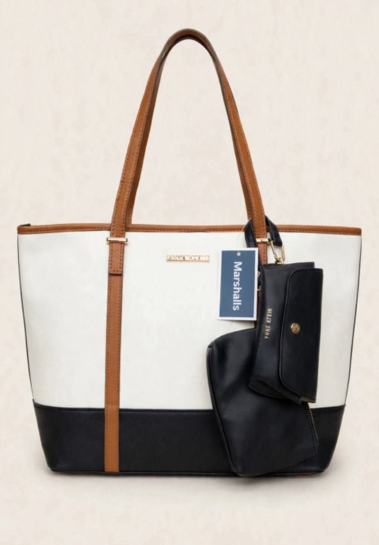 Anne Klein in Black Tricolor (Category: Tote Bags) located in Rizal. Submitted by hiraya16 (Listing ID 1464099882, Image 1). Description: Available Onhand ready to ship. DM ✉️ J&T - Lalamove - LBC.