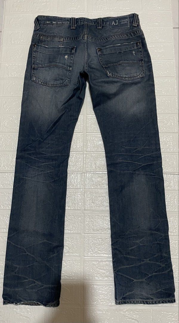 ARMANI JEANS J08 Denim Jeans (Category: Jeans) located in Marilao. Submitted by clear_out_closet (Listing ID 1464071153, Image 2). Description: Item Details: 👇 • Brand: Armani Jeans • Color: Medium Blue Wash • Material: 100% Cotton Premium Denim • Country of Origin: Made in Turkey • Sizing: Tagged Size 32 / J08 Slim Fit (Fits Men’s 32–34 Waist / Refer to flat measurements) • Condition Note: Excellent pre-loved condition with natural whiskering/f