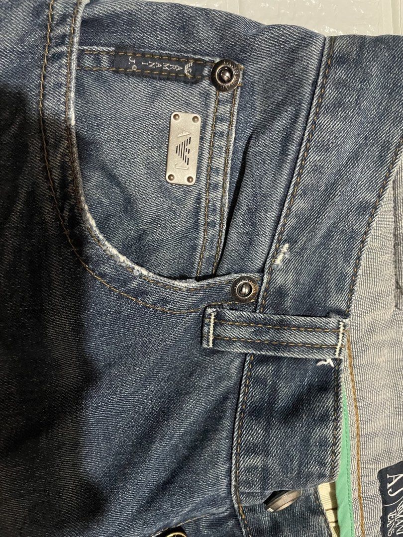 ARMANI JEANS J08 Denim Jeans (Category: Jeans) located in Marilao. Submitted by clear_out_closet (Listing ID 1464071153, Image 3). Description: Item Details: 👇 • Brand: Armani Jeans • Color: Medium Blue Wash • Material: 100% Cotton Premium Denim • Country of Origin: Made in Turkey • Sizing: Tagged Size 32 / J08 Slim Fit (Fits Men’s 32–34 Waist / Refer to flat measurements) • Condition Note: Excellent pre-loved condition with natural whiskering/f