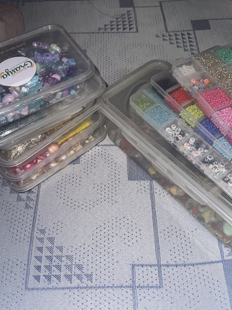 Assorted Beads, Charms, and Jewelry Making Tools (Category: Craft Supplies & Tools) located in Cavite. Submitted by yanyax (Listing ID 1464107727, Image 1). Description: - Large collection of beads in various colors and shapes - Includes alphabet beads and charms - Comes with essential findings: jump rings and clasps - Jewelry pliers and stringing wire included - Ideal for all your DIY jewelry and crafting projects.