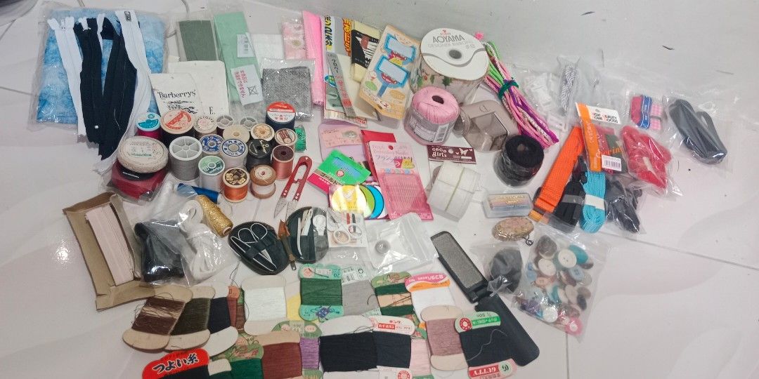 Assorted Sewing Accessories (threads, buttons, Ribbons etc.) for take all (Category: Craft Supplies & Tools) located in Bulacan. Submitted by Shoppe.Ups (Listing ID 1464008627, Image 2). Description: what you see is what you get meetups: guiguinto plaridel bulacan - J&T *(Payment First) - LBC COP/COD *(payment first for shipping fee only) -pickup / lalamove *mop: via gcash pm for interested.