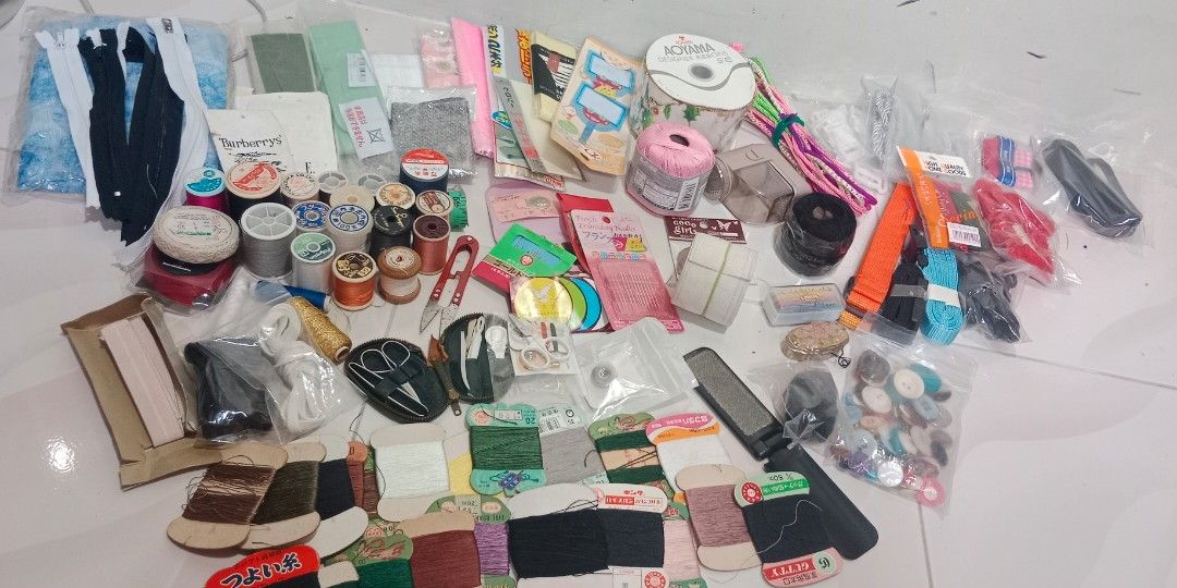 Assorted Sewing Accessories (threads, buttons, Ribbons etc.) for take all (Category: Craft Supplies & Tools) located in Bulacan. Submitted by Shoppe.Ups (Listing ID 1464008627, Image 1). Description: what you see is what you get meetups: guiguinto plaridel bulacan - J&T *(Payment First) - LBC COP/COD *(payment first for shipping fee only) -pickup / lalamove *mop: via gcash pm for interested.