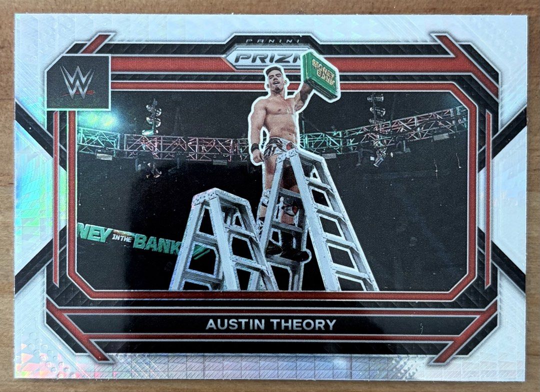 Austin Theory | WWE Cards ~ Prizm '23 [Hyper] (Category: Raw Singles) located in Makati City. Submitted by cardlab (Listing ID 1463994338, Image 1). Description: Items are 💯 authentic/original/legit. About The Card: • 2023 Prizm • Card No. 96 • Hyper FOR: • Cards ₱99 and below with Card Sleeves • Cards ₱100 and up with Used Toploader • ₱10 for Bnew Tops Packaging (If Shipping): ✔️ Plastic cover ✔️ Cardboard ✔️ Bubble wrap NOTE: • Cards are raw •