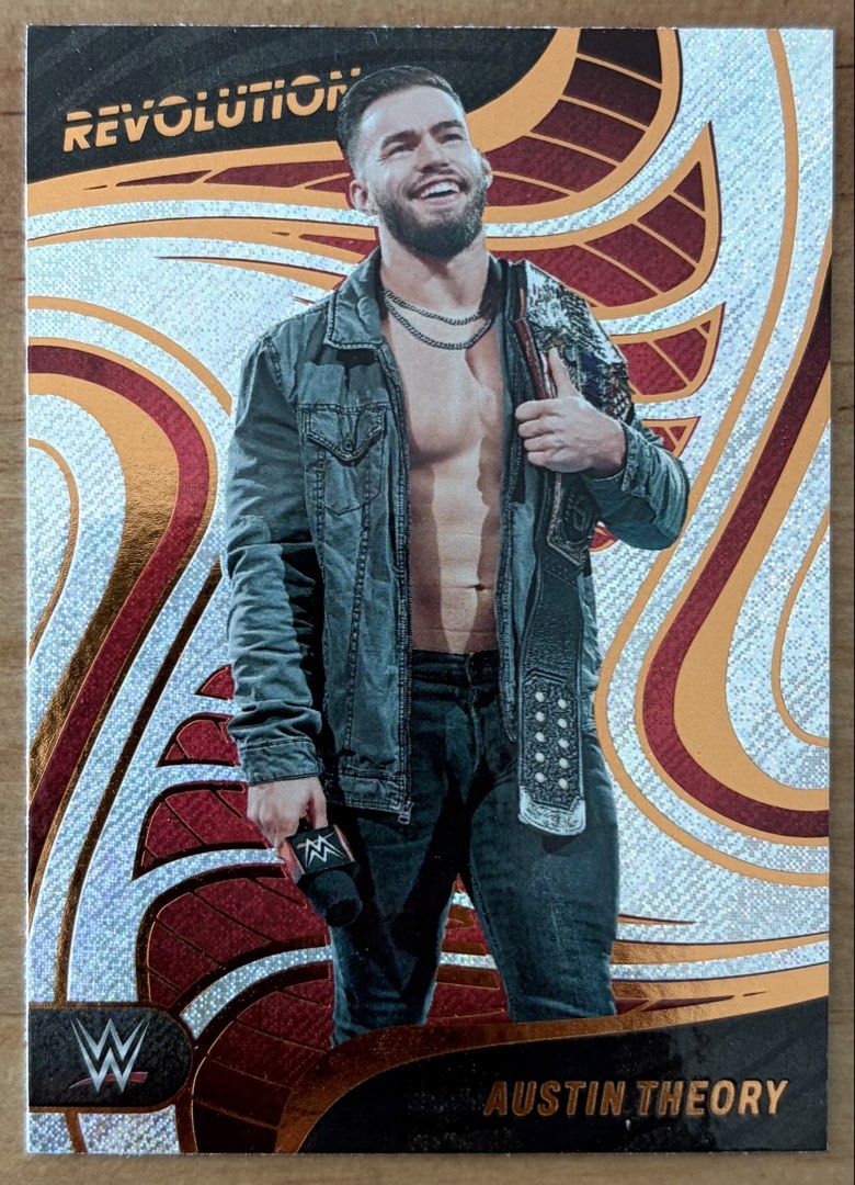 Austin Theory | WWE Cards ~ Revolution '23 (Category: Raw Singles) located in Makati City. Submitted by cardlab (Listing ID 1463993706, Image 1). Description: Items are 💯 authentic/original/legit. About The Card: • 2023 Revolution • Card No. 77 FOR: • Cards ₱99 and below with Card Sleeves • Cards ₱100 and up with Used Toploader • ₱10 for Bnew Tops Packaging (If Shipping): ✔️ Plastic cover ✔️ Cardboard ✔️ Bubble wrap NOTE: • Cards are raw • Cards