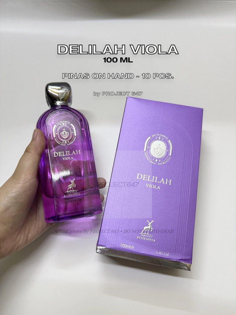 Authentic Delilah Viola by Maison Alhambra (Category: Fragrance & Deodorants) located in Imus. Submitted by camofproject.647 (Listing ID 1464009087, Image 1). Description: P1 Delilah Viola 100 ML ⭐️ • Pinas ON HAND at Imus City, Cavite. • Lalamove-ready or J&T Shipping ₱120..