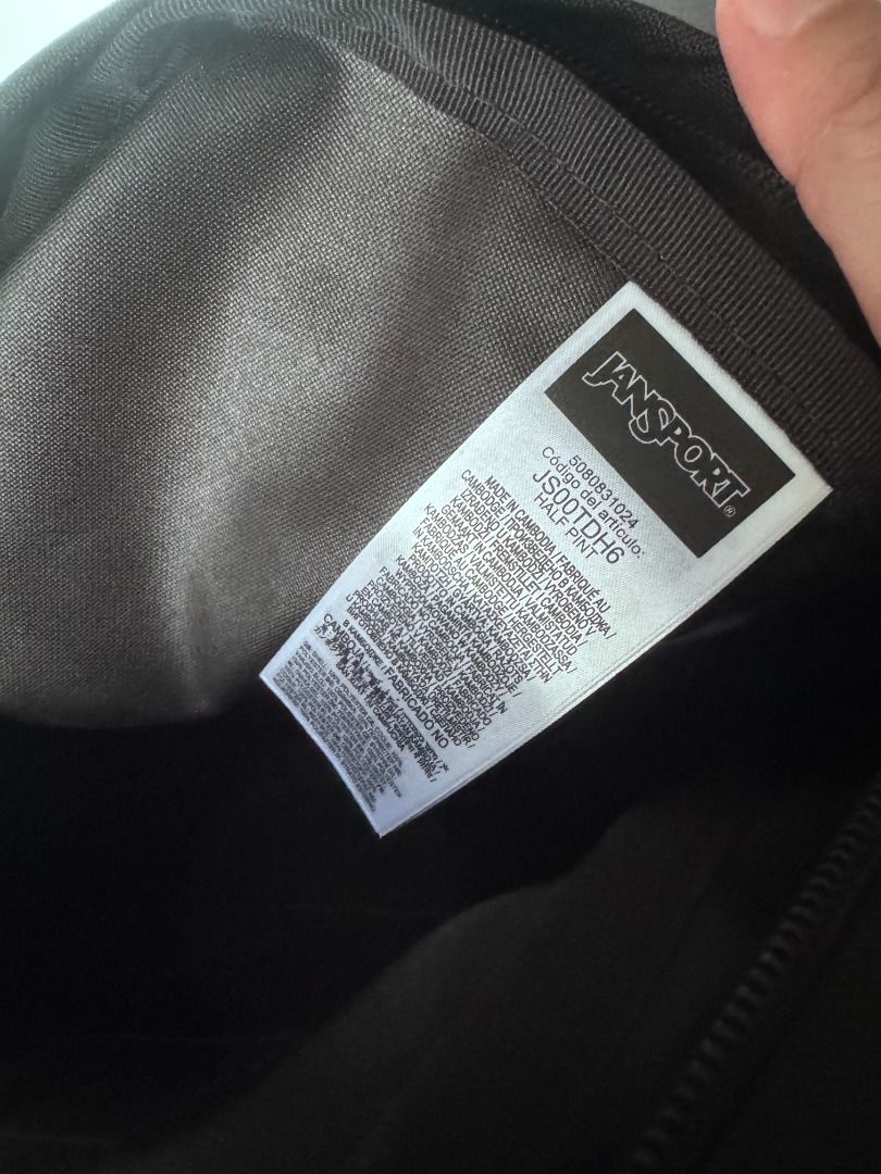 Authentic Jansport Half Pint Mini Backpack in black (with tags) (Category: Luxury Bags & Wallets) located in Makati City. Submitted by mbrtom (Listing ID 1463985074, Image 3). Description: Brand new with tags. No issues. Can be gifted this holiday season. Purchased in the US. .
