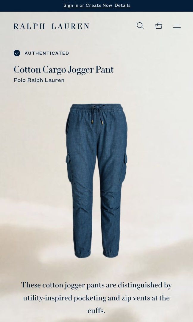 AUTHENTIC POLO RALPH LAUREN COTTON CARGO JOGGER PANTS (Category: Joggers) located in Candaba. Submitted by luxondiscount (Listing ID 1463940121, Image 2). Description: Polo Ralph Lauren Cotton Cargo Jogger Pants Dimes W-Free size L-36 hem-5.5-7 issue: None Condition: Excellent condition Location: Candaba Pampangga MOP: Gcash-Bank Transfer Courier: Jnt/Lalamove Dm✉️.