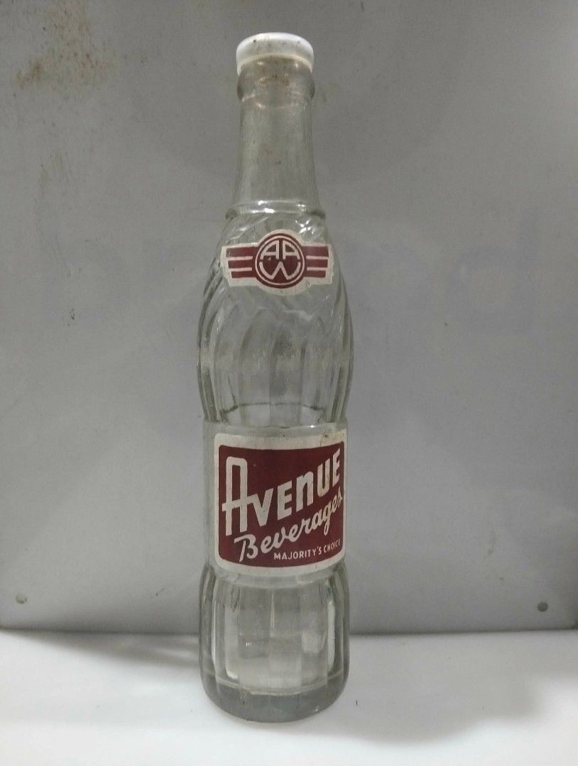 Avenue Beverages Botlle (Category: Beverages) located in Quezon City. Submitted by collectible.books.ephemera (Listing ID 1463963198, Image 1). Description: AVENUE BEVERAGES Empty Bottle.