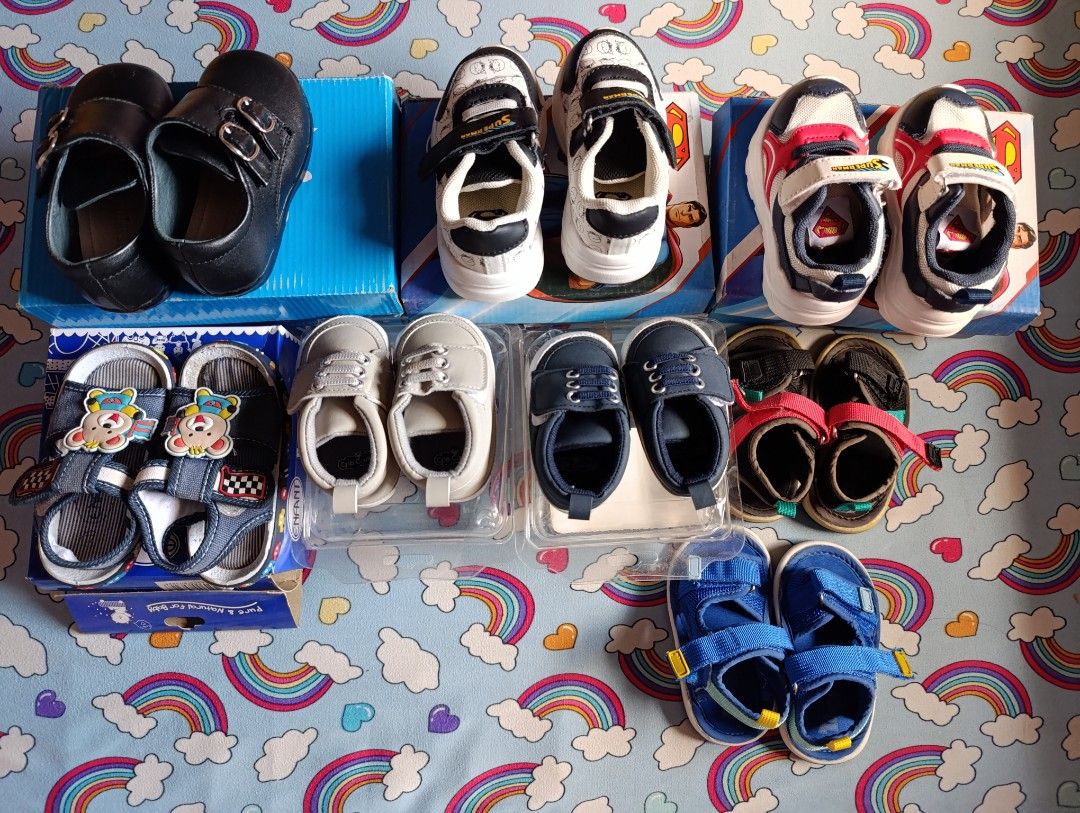 Baby shoes (Category: Babies & Kids Fashion) located in Pasay City. Submitted by lousantiago_ (Listing ID 1463972154, Image 1). Description: For sale: Pre🩵loved shoes All are still wearable with normal signs of use. Brand: Superman, Florsheim, Crib Couture, Enfant & Tough Kids Prices are indicated in the pictures. RFS: Outgrown/Decluttering 📍Aurora, Pasay City MOP: Gcash MOD: Lalamove/J&T (SF c/o buyer).