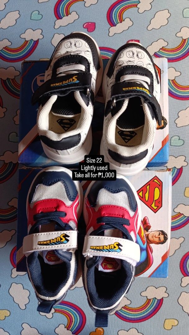Baby shoes (Category: Babies & Kids Fashion) located in Pasay City. Submitted by lousantiago_ (Listing ID 1463972154, Image 2). Description: For sale: Pre🩵loved shoes All are still wearable with normal signs of use. Brand: Superman, Florsheim, Crib Couture, Enfant & Tough Kids Prices are indicated in the pictures. RFS: Outgrown/Decluttering 📍Aurora, Pasay City MOP: Gcash MOD: Lalamove/J&T (SF c/o buyer).