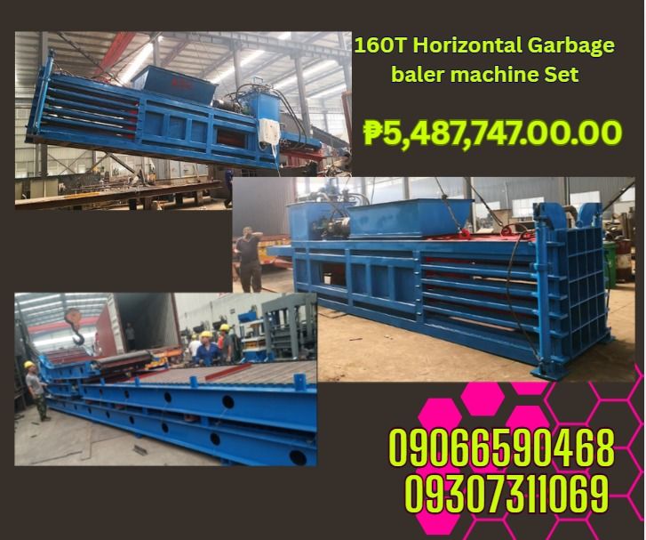 BALER SET 160TONS garbage horizontal Baler machine Carton plastic (Category: Industrial Equipment) located in Caloocan City. Submitted by cosmiccloud.e1f68b (Listing ID 1463951954, Image 1). Description: - Heavy-duty 160-ton horizontal garbage baler machine set - Ideal for industrial waste management - Price: ₱5,487,747.00 - Available for viewing - Serious buyers only BALER SET 160TONS Php5,487,747.00 Model 160 Dynamical system High low pressure 