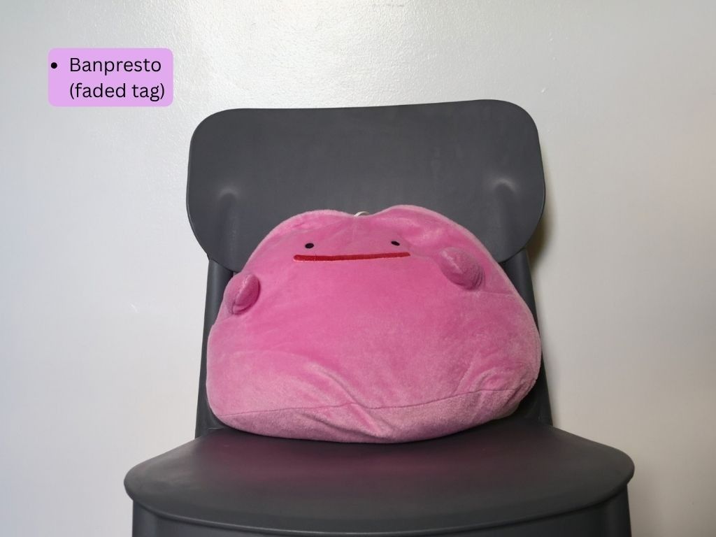 Banpresto Pokemon Ditto Plush Toy (Category: Plushies & Soft Toys) located in Baler. Submitted by nelle_b (Listing ID 1463973074, Image 1). Description: - Authentic Banpresto Pink Ditto plush toy (with hands) - Tag is faded.