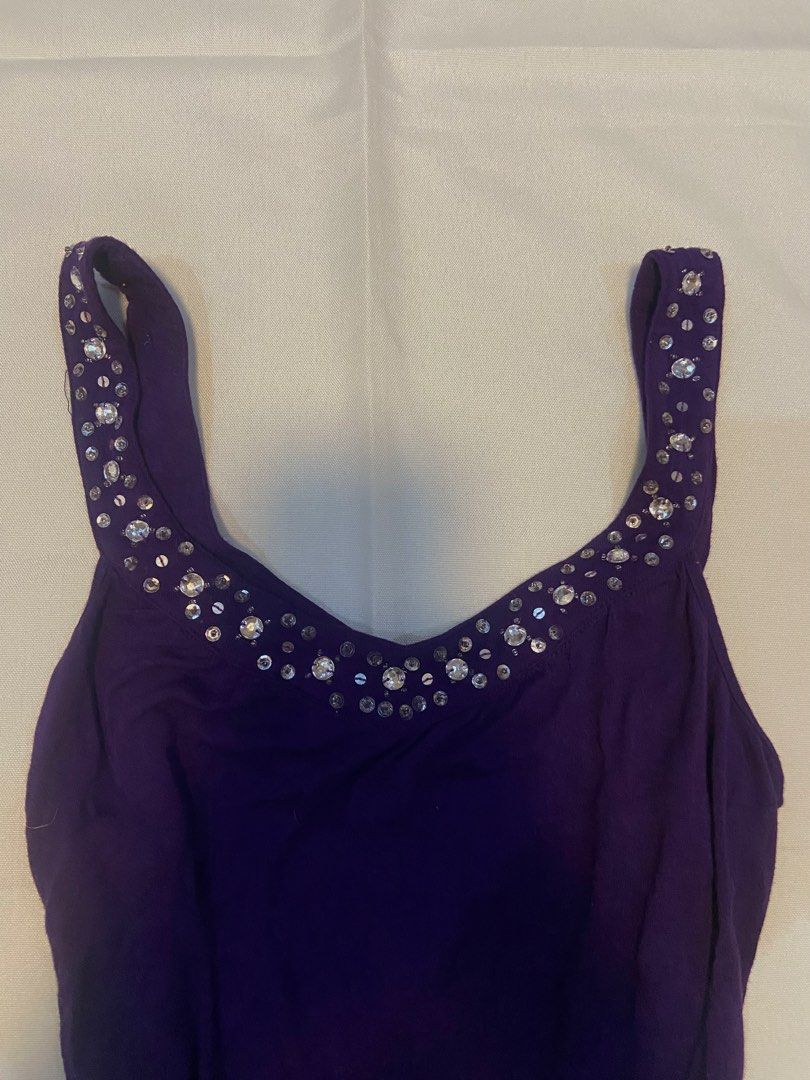 BAY | purple fitted beaded sequin top (Category: Sleeveless) located in Pagadian. Submitted by jellsnow (Listing ID 1463829930, Image 2). Description: in good condition loc: pagadian city.