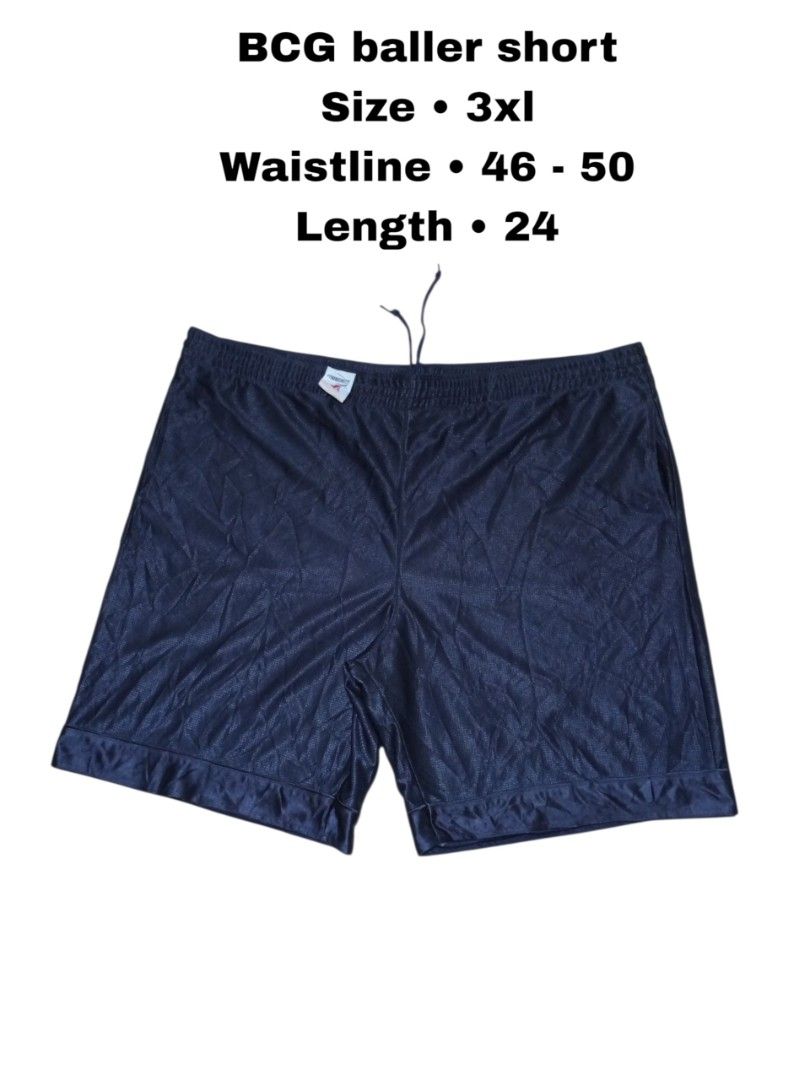 BCG Baller Shorts 3XL Navy Blue Polyester (Category: Shorts) located in Magdalena. Submitted by magdalenathrift20 (Listing ID 1464069788, Image 1). Description: - BCG Baller Shorts - Color: Dark Navy Blue - Size: 3XL - Waistline: Fits 46-50 inches - Length: 24 inches - Material: 100% Polyester - Ideal for sports and casual wear.
