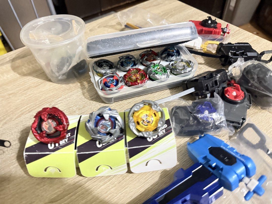 Beyblade quitting sale (Category: Action & Battle Toys) located in Manila. Submitted by cara_tinioco (Listing ID 1463955136, Image 2). Description: quitting sale ‼️ unsealed/used (all with bankee boxes): UX-08 Silver Wolf 3-80 Free Ball BX-23 Phoenix Wing 9-60 Gear Flat UX-03 Wizard Rod 5-70 Disc Ball BX-31 Dran Dagger (Orange) 4-70 Point BX-01 Dran Sword 3-60 Flat BX-35-02 Whale Wave 4-70 High Needle UX-11 Impact Drake 9-60 Low Rush UX-10 Tyrann