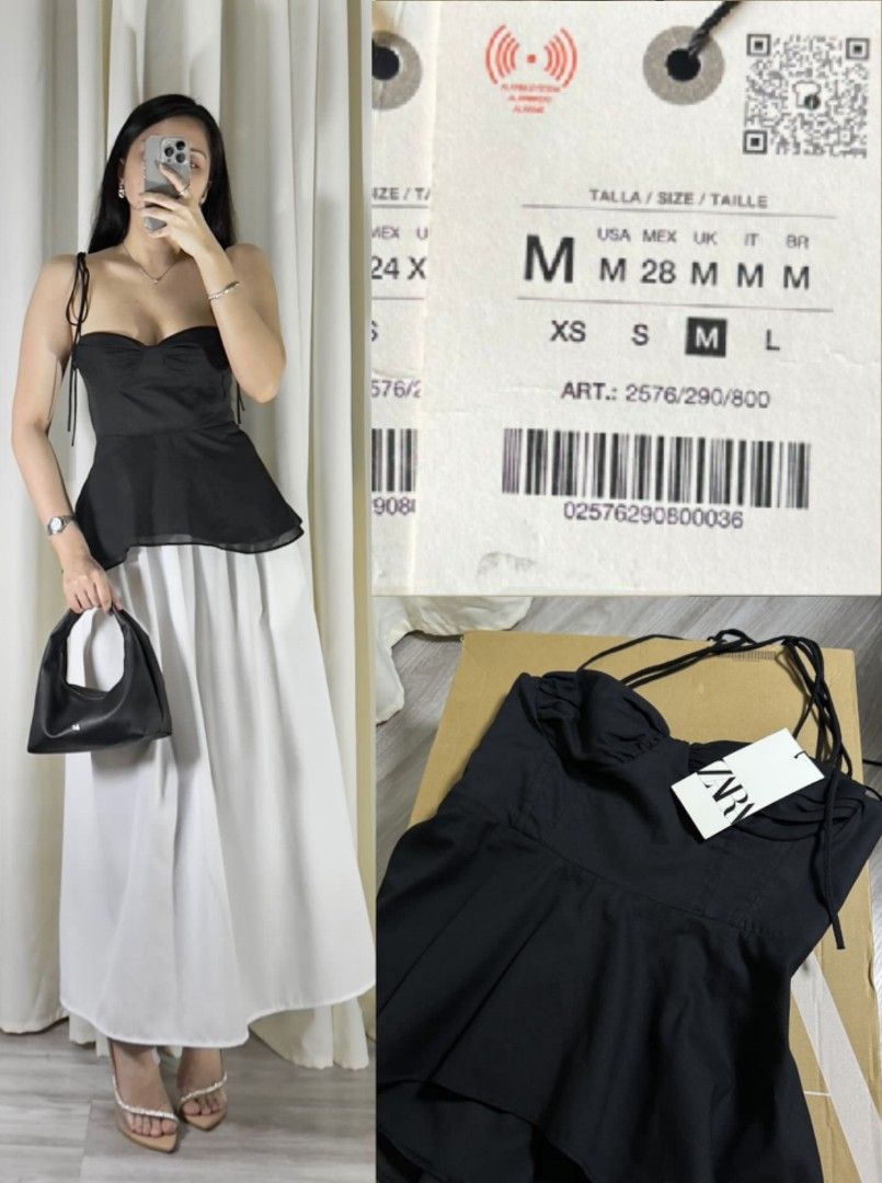BNEW ZARA Bustier Self-tie Top | Medium on tag (Category: Sleeveless) located in Bulacan. Submitted by heyitssophie (Listing ID 1463965208, Image 1). Description: ⚠️ 𝐋𝐀𝐒𝐓 𝐏𝐑𝐈𝐂𝐄 𝐀𝐋𝐑𝐄𝐀𝐃𝐘. 𝐋𝐨𝐰 𝐨𝐟𝐟𝐞𝐫𝐬 𝐰𝐢𝐥𝐥 𝐛𝐞 𝐢𝐠𝐧𝐨𝐫𝐞𝐝 🚫 𝐊𝐢𝐧𝐝𝐥𝐲 𝐫𝐞𝐚𝐝 𝐝𝐞𝐬𝐜𝐫𝐢𝐩𝐭𝐢𝐨𝐧 𝐛𝐞𝐥𝐨𝐰 👇 BNEW w tags 🔖| Selling BELOW srp| Medium size avail |retails for 2695 php in zara pinas |See last photo for actual | No other ww ❌️ | 𝑺