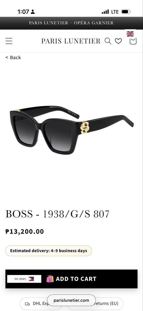 BOSS 1938/G/S 807 Sunglasses (Category: Sunglasses & Eyewear) located in Manila. Submitted by bambamkimchi (Listing ID 1463972964, Image 2). Description: - Authentic BOSS sunglasses - Sleek black frame with signature gold BOSS logo detail on the sides - Comes with BOSS protective case - Includes BOSS cleaning cloth - from Sunglass Haven.
