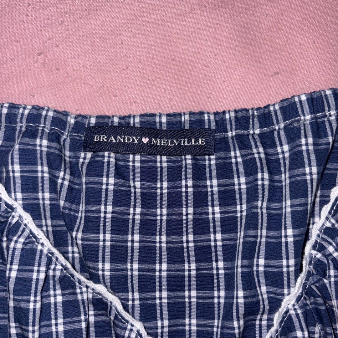 Brandy Melville Blue Plaid Tiffany Top (Category: Sleeveless) located in Cavite. Submitted by yema.cake (Listing ID 1464046451, Image 2). Description: CAN SWAP WITH THE TIFFANY TOP IN A DIFFERENT COLORWAY (see last photo) RFS: decluttering MOP: gcash MOD: j&t strictly no returns/refund policy 🏷️ - motel rocks - uniqlo - hollister - princess polly - bershka - stradivarius - zara - cotton on - h&m / hnm - gingham.