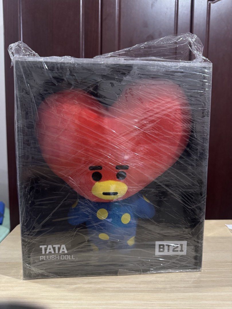 BT21 TATA Standing plush Doll (Category: Plushies & Soft Toys) located in Manila. Submitted by pattywps (Listing ID 1464096820, Image 1). Description: BT21 Tata Standing Doll medium -Unsealed - available for SDD only 🙇‍♀️ rfs: downsizing collection.