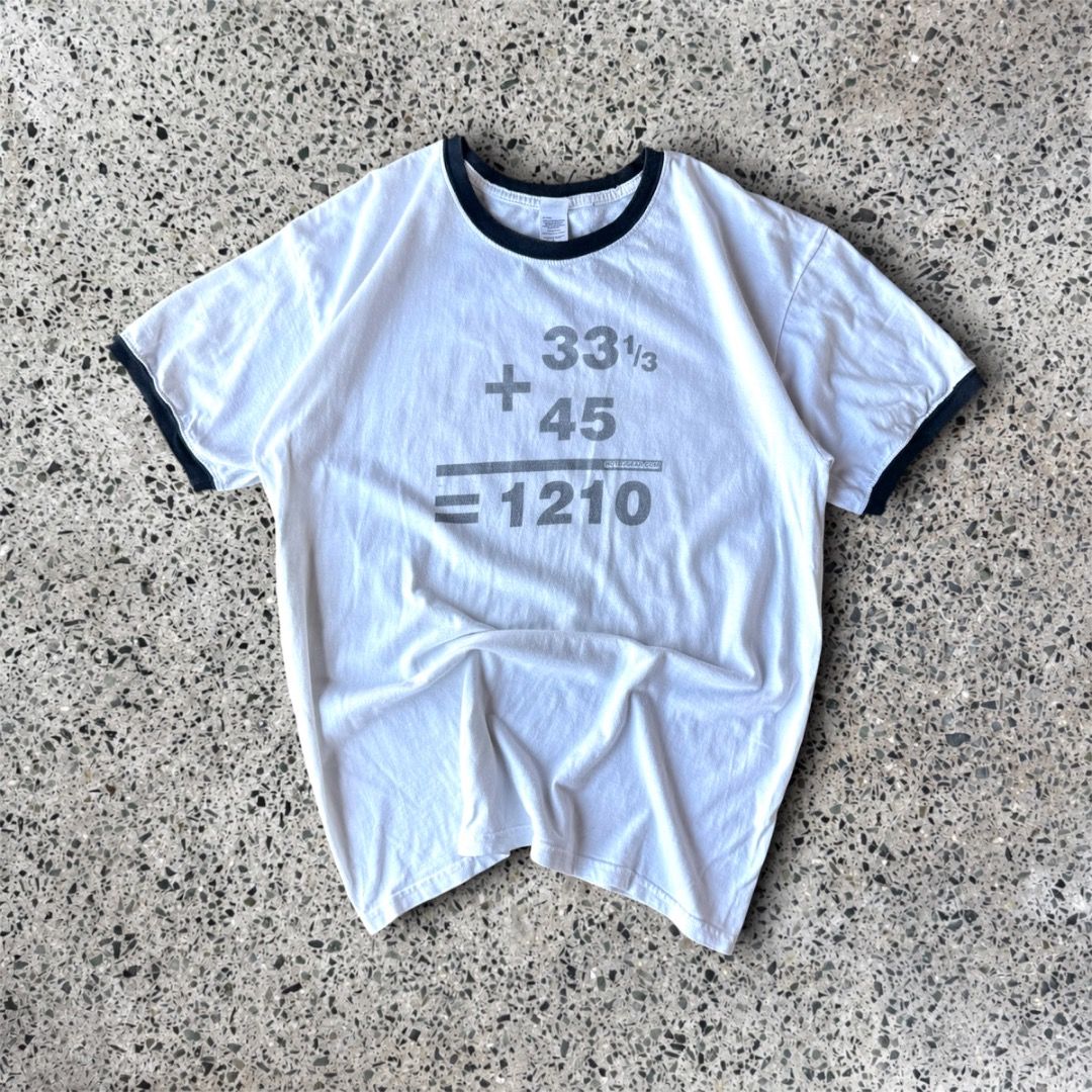 CAFE PRESS DJ MATH HUMOR TEE (Category: Tshirts & Polo Shirts ) located in Quezon City. Submitted by theq.thriftshop (Listing ID 1464085195, Image 1). Description: PLEASE READ FIRST! MINE ₱349 + sf (FIXED) Size L (L 28”, W 21”) Issues: Tiny marks and stains Color may vary due to lighting Model’s height: 5’9 💸 G-Cash payment 📦 J&T Nationwide shipping.