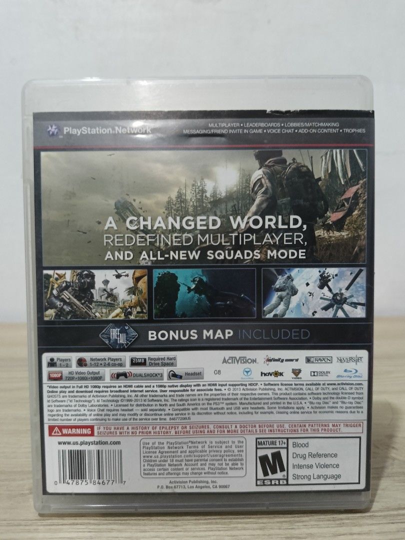 Call of Duty - Ghosts (Category: PlayStation) located in Cavite. Submitted by bodega_ni_kiks11 (Listing ID 1464010555, Image 2). Description: PS3 Games Decluttering Sale For Sale ₱250 each Makikinis pa po mga Disc Location - Greengate Homes, Malagasang 2-B, Imus Delivery - Lalamove or J&T Express Mode of payment - Gcash Payment 1st, No Reservation Thank you.