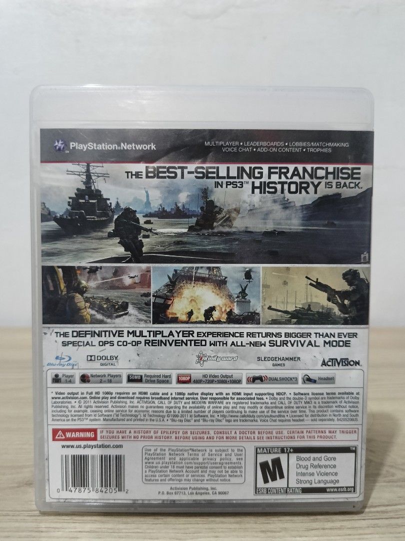 Call of Duty MW3 (Category: PlayStation) located in Cavite. Submitted by bodega_ni_kiks11 (Listing ID 1464009835, Image 2). Description: PS3 Games Decluttering Sale For Sale ₱250 each Makikinis pa po mga Disc Location - Greengate Homes, Malagasang 2-B, Imus Delivery - Lalamove or J&T Express Mode of payment - Gcash Payment 1st, No Reservation Thank you.