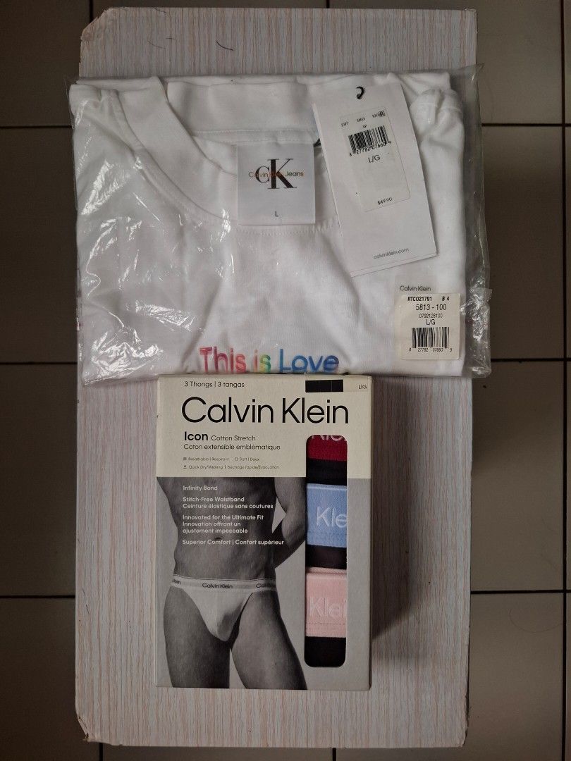Calvin Klein Men's Tank Top & Thong Bundle (Category: Underwear) located in Mandaluyong City. Submitted by reynald.n (Listing ID 1463965986, Image 1). Description: .