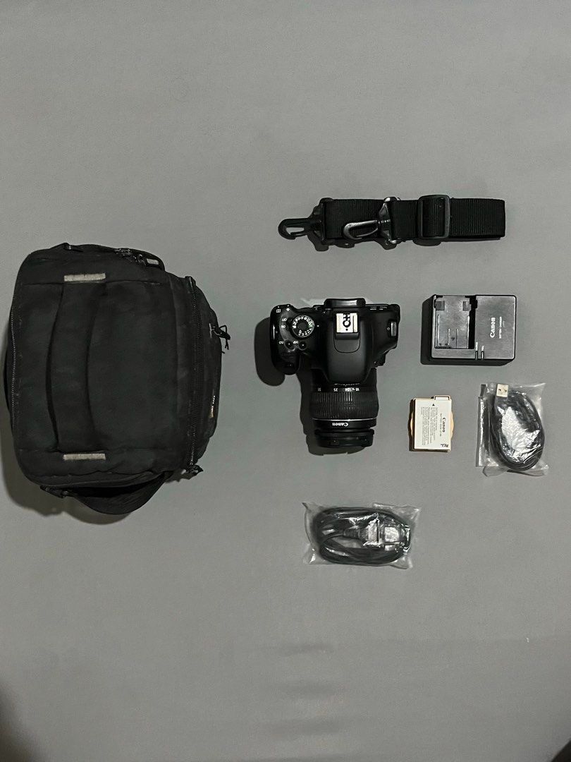 Canon EOS 600D - Body + Kit Lens (Category: Cameras) located in Paranaque City. Submitted by mavicoslop (Listing ID 1463953142, Image 1). Description: Canon EOS 600D Body +Kit lens 18-55mm Battery Charger Bag Defects: Lens fungus (have it cleaned or buy a new one) Rubber covers lost (seen in photos) Loose rubber lens zoom grip ring (seen in photos) Everything else is working. Can also do lalamove. Shipping covered by buyer.