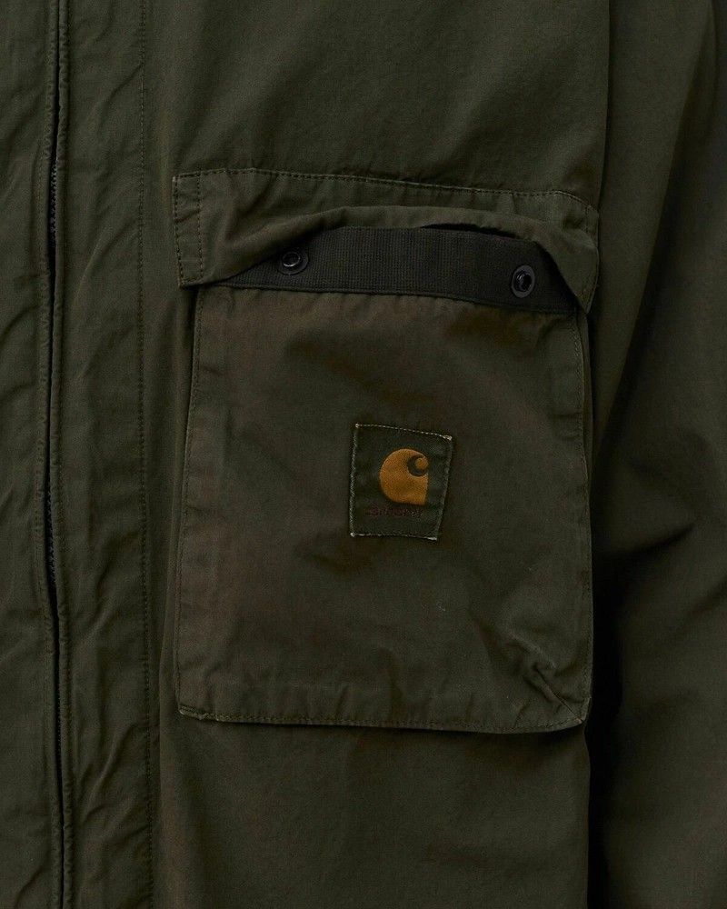 Carharrt Jacket (Category: Coats, Jackets and Outerwear) located in Valencia. Submitted by cabisaythriftshop (Listing ID 1463948721, Image 3). Description: Carhartt Wip Kenard Shirt Jacket Green Overshirts by Carhartt WIP Constructed from lightweight cotton poplin, the Kenard Shirt Jacket by Carhartt WIP has undergone a garment-dye treatment, resulting in a softer feel and allover complex color configuration. It is lined with breathable mesh on t