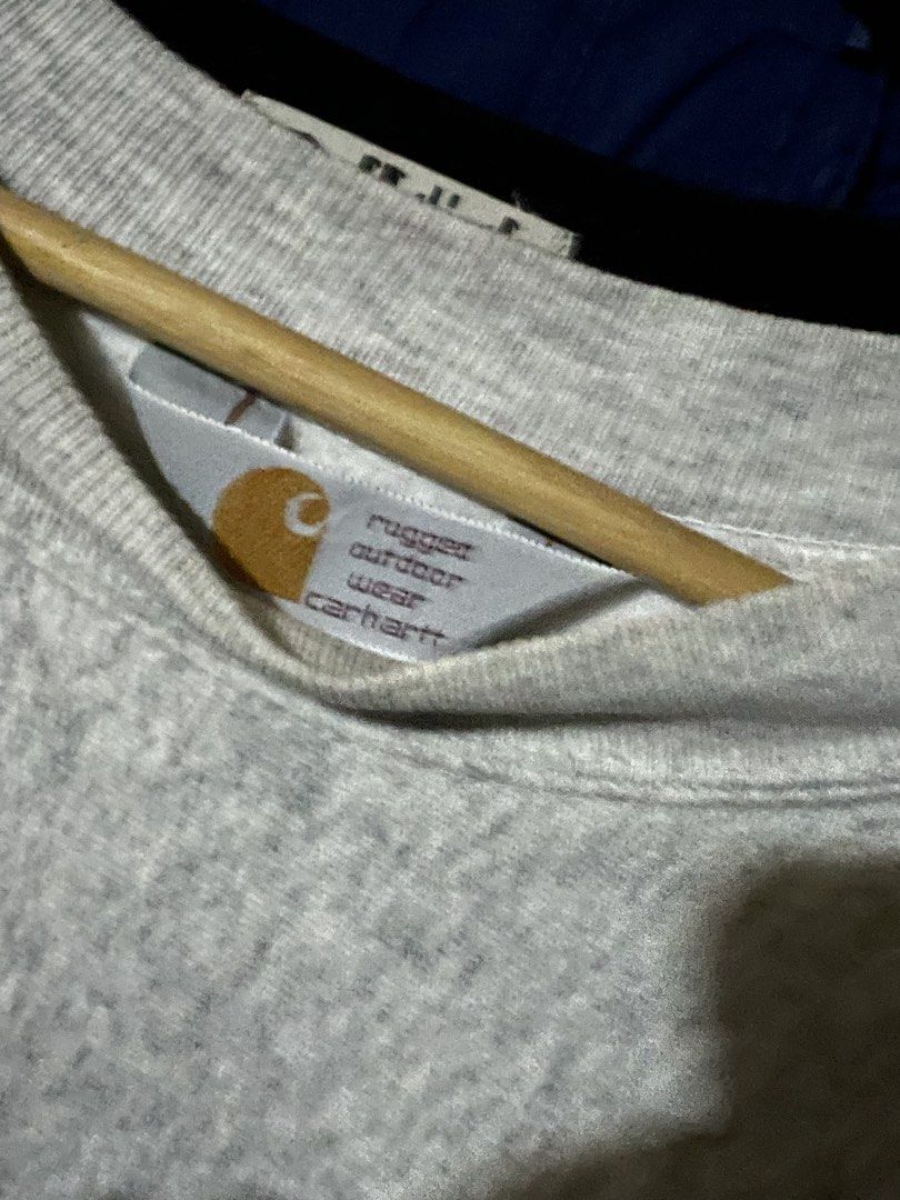 Carhartt (Category: Formal Shirts) located in Manila. Submitted by owner4garmen.story (Listing ID 1463957222, Image 3). Description: Carhartt Sweater - GRAY Vintage Measurements (inches): Width: 26.5 Length: 32 Good condition Flaw(s): Minor scratch/stain Authentic.
