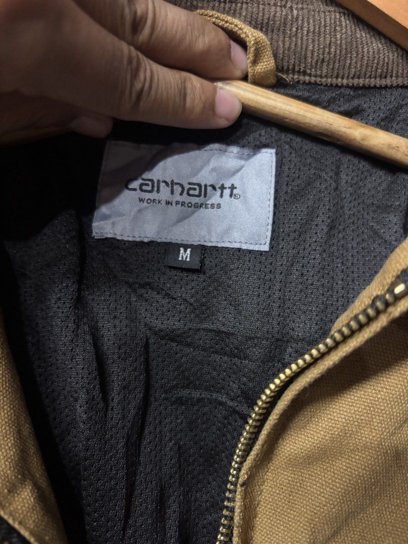 Carhartt Work In Progress Brown Canvas Jacket Size M (Category: Coats, Jackets and Outerwear) located in Baguio. Submitted by gab_thrift (Listing ID 1464031915, Image 3). Description: - Brown Carhartt jacket - Durable canvas material - Corduroy collar - Zip-up front - Chest pocket with zipper - Two hand pockets - Black mesh inner lining - Size: Medium (M) - Ideal for work or casual wear 23x26 No issue.