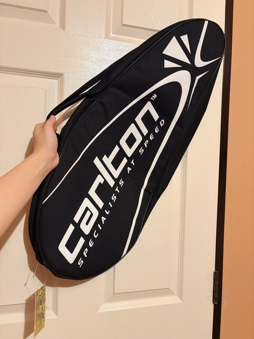 Carlton Team Comp 1 Racket Bag Black/White (Category: Racket and Ball Sports) located in Bulacan. Submitted by quinceesssss (Listing ID 1463941788, Image 1). Description: - Carlton Team Comp 1 racket bag - Color: Black with white accents - Ample storage space for gear - Includes a shoulder strap - Brand new with tags still attached - Ideal for badminton or squash players - can fit 2-3 rackets 🏸 - brand new with tag 🏷️ - protective case - with s