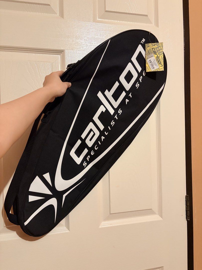 Carlton Team Comp 1 Racket Bag Black/White (Category: Racket and Ball Sports) located in Bulacan. Submitted by quinceesssss (Listing ID 1463941788, Image 2). Description: - Carlton Team Comp 1 racket bag - Color: Black with white accents - Ample storage space for gear - Includes a shoulder strap - Brand new with tags still attached - Ideal for badminton or squash players - can fit 2-3 rackets 🏸 - brand new with tag 🏷️ - protective case - with s