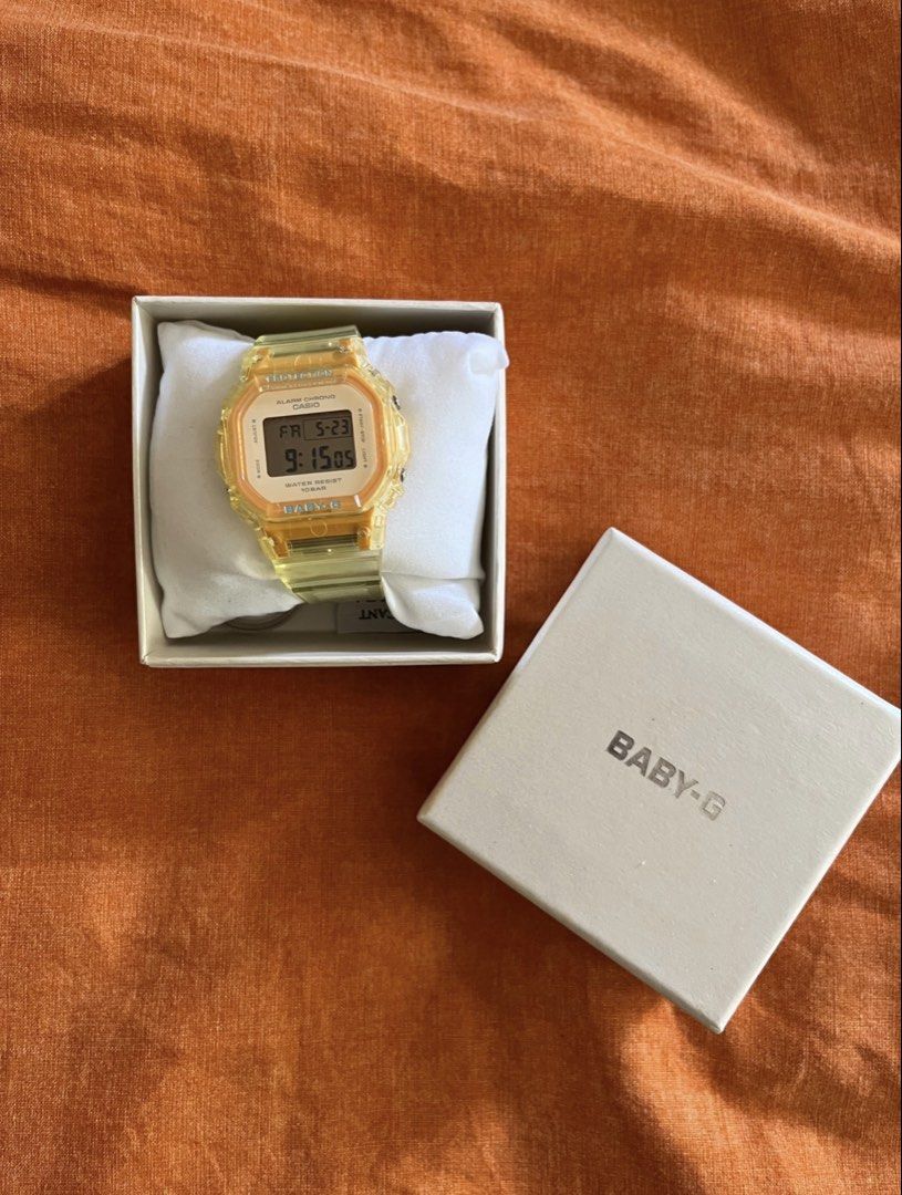Casio Baby-G Digital Watch - Yellow Translucent (Category: Women's Watches) located in Manila. Submitted by cristycrab247 (Listing ID 1464029096, Image 1). Description: - Yellow translucent Baby-G watch - Digital display with date and time - Water resistant up to 10 bar - Comes with original box - Ideal for everyday wear or sports - Directly from Japan - Never worn.