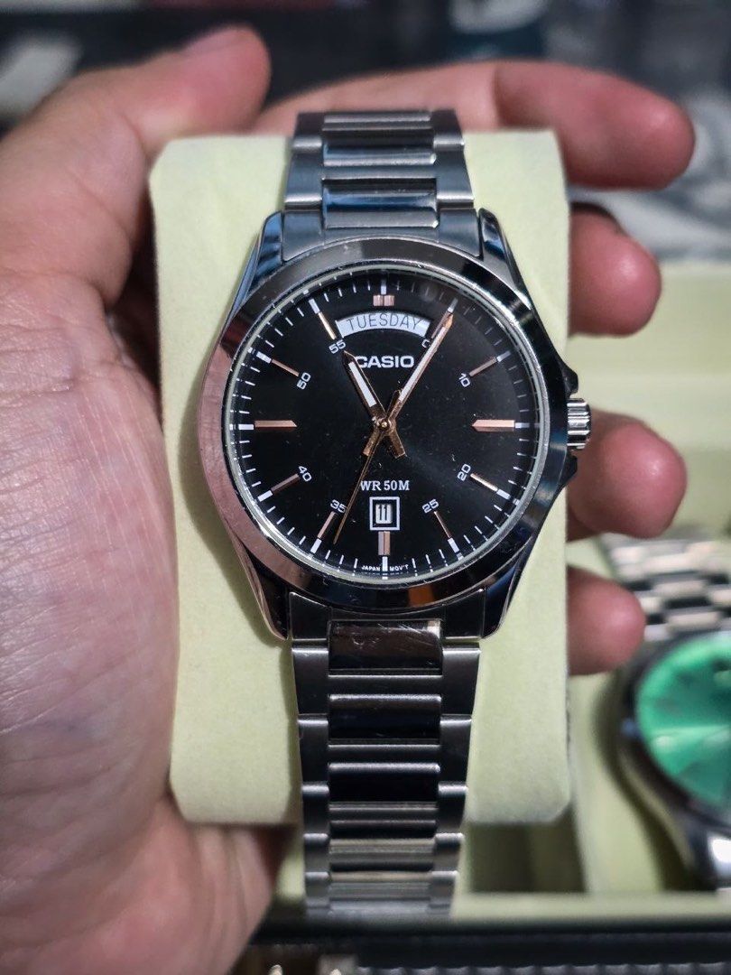 Casio / Timex Watches (Category: Men's Watches) located in Pasig City. Submitted by sdpii (Listing ID 1463970540, Image 2). Description: - Casio Watch & Timex Watch - Day and Date Display - Water Resistant (50 meters) - Japan Movement - Stainless Steel Band - Ideal for Everyday Wear - Selling As Is - Casio Watch, 2k each - Timex Watch with box - 3,500 - RFS: not needed anymore.