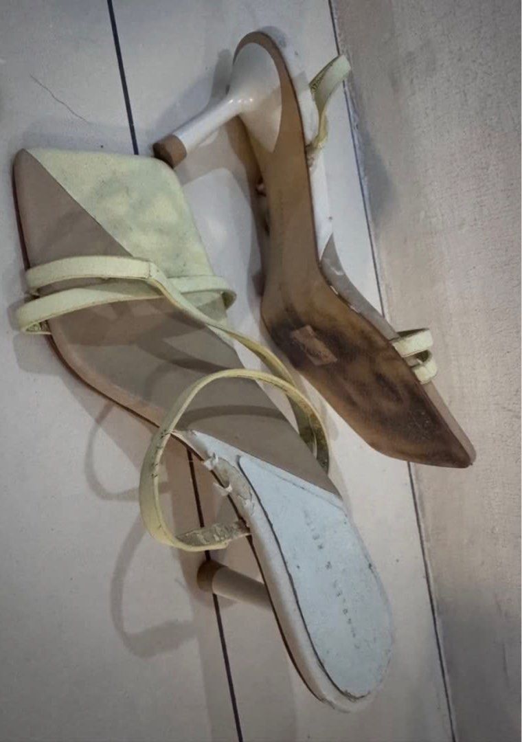 Charles & Keith Two-Tone Square Toe Heeled Sandals (Category: Heels) located in Manila. Submitted by decluterthings888 (Listing ID 1464030950, Image 1). Description: - Brand: Charles & Keith - Style: Heeled Sandals - Design: Two-tone, Square toe, Thin straps - Heel Height: Moderate - Condition: Shows some signs of wear on soles and insoles, but plenty of life left. - Versatility: Perfect for dressing up or down..