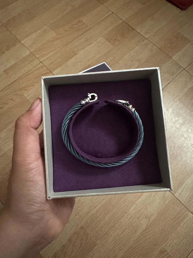 CHARRIOL Bracelet (Category: Bracelets) located in Paranaque City. Submitted by waaaalts (Listing ID 1463949046, Image 1). Description: FOR SALE: Authentic CHARRIOL Bracelet ✨ Selling my Authentic CHARRIOL Cable Bracelet in excellent condition. ✅ With original box ✅ With warranty card/documentation ✅ Good as new, rarely used Price: ₱10,499 (Negotiable) RFS: Decluttering / Not being used Pickup: Parañaque City Shipping can also be arranged at the 