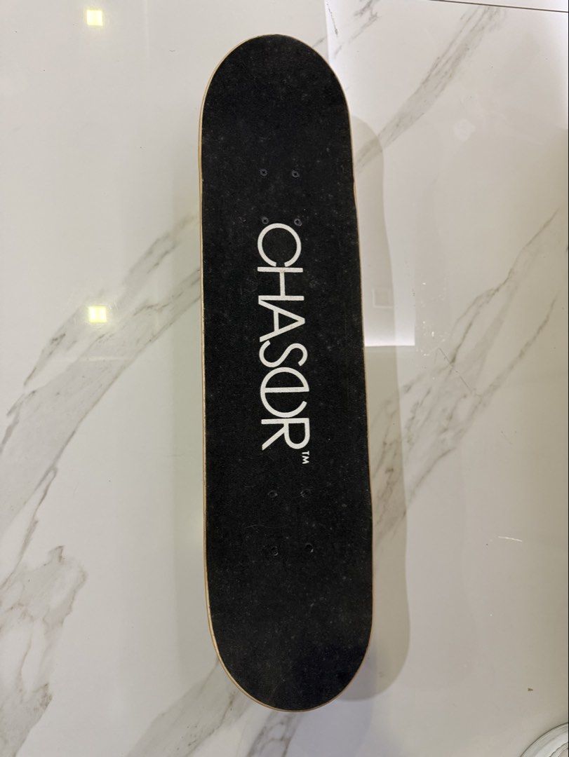 CHASER SKATEBOARD with Custom Stickers (Category: Skates, Rollerblades & Scooters) located in Makati City. Submitted by monkeykingo (Listing ID 1463941950, Image 1). Description: - CHASER SKATEBOARD - Includes custom stickers (Supreme, OJK, and more) - Features a cool pizza attack bottom graphic - Comes with attached trucks and wheels - Ready to ride and perfect for practicing tricks.