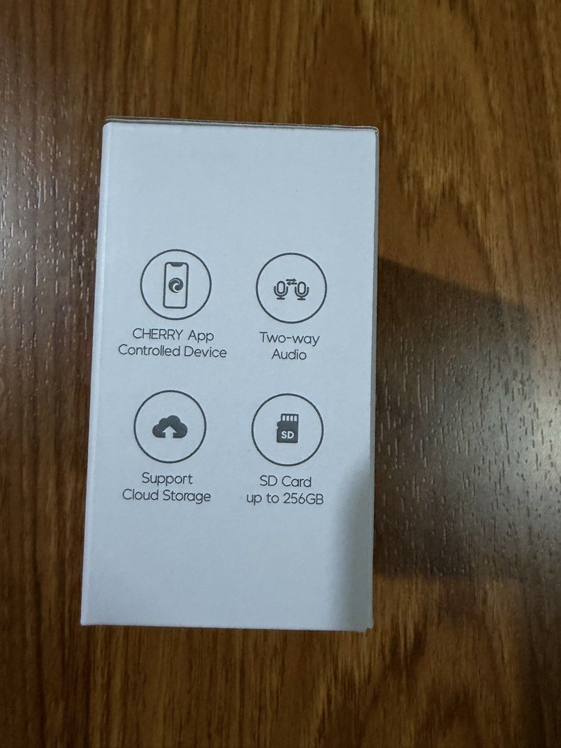 Cherry Smart Flexi Lite Camera 4MP UHD (Category: Cameras) located in Cavite. Submitted by kayatc (Listing ID 1464018651, Image 2). Description: - 4MP UHD (1440p) resolution for sharp video - Wide 105° viewing angle covers more area - Dual-band WiFi for stable connection - Supports Cloud storage and up to 256GB SD card - Two-way audio for communication - Night vision for clear viewing in the dark - Compact and foldable design.