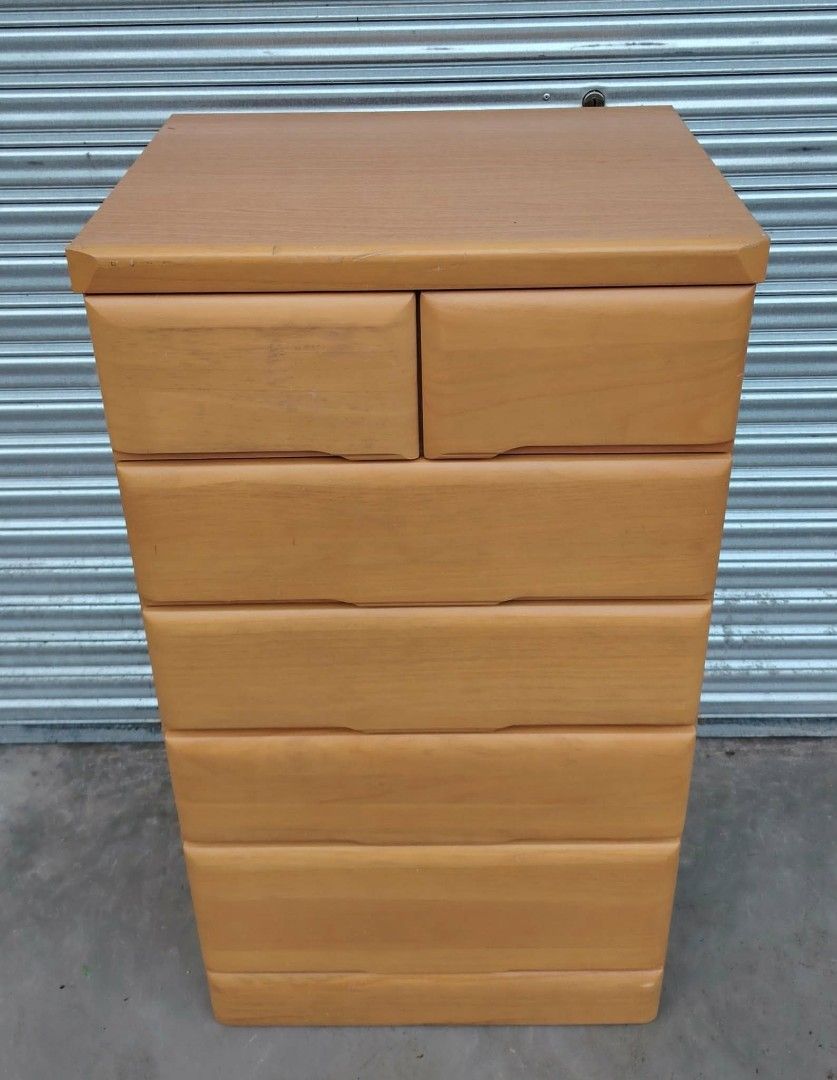 Chest Drawer (Category: Other Home Furniture) located in Taguig. Submitted by sydney08.owl (Listing ID 1463992801, Image 2). Description: Simple, clean & spacious 6-drawer storage cabinet 🤎 Perfect for clothes, linens, documents, and other essentials! 🗄️ 6 drawers — 2 small + 4 spacious drawers Imported from Japan ✨ Pre-loved | Good used condition 📏 Size: L-24” | W-17.5” | H-44” Perfect for bedrooms, condo spaces, or anywhere you need vertical