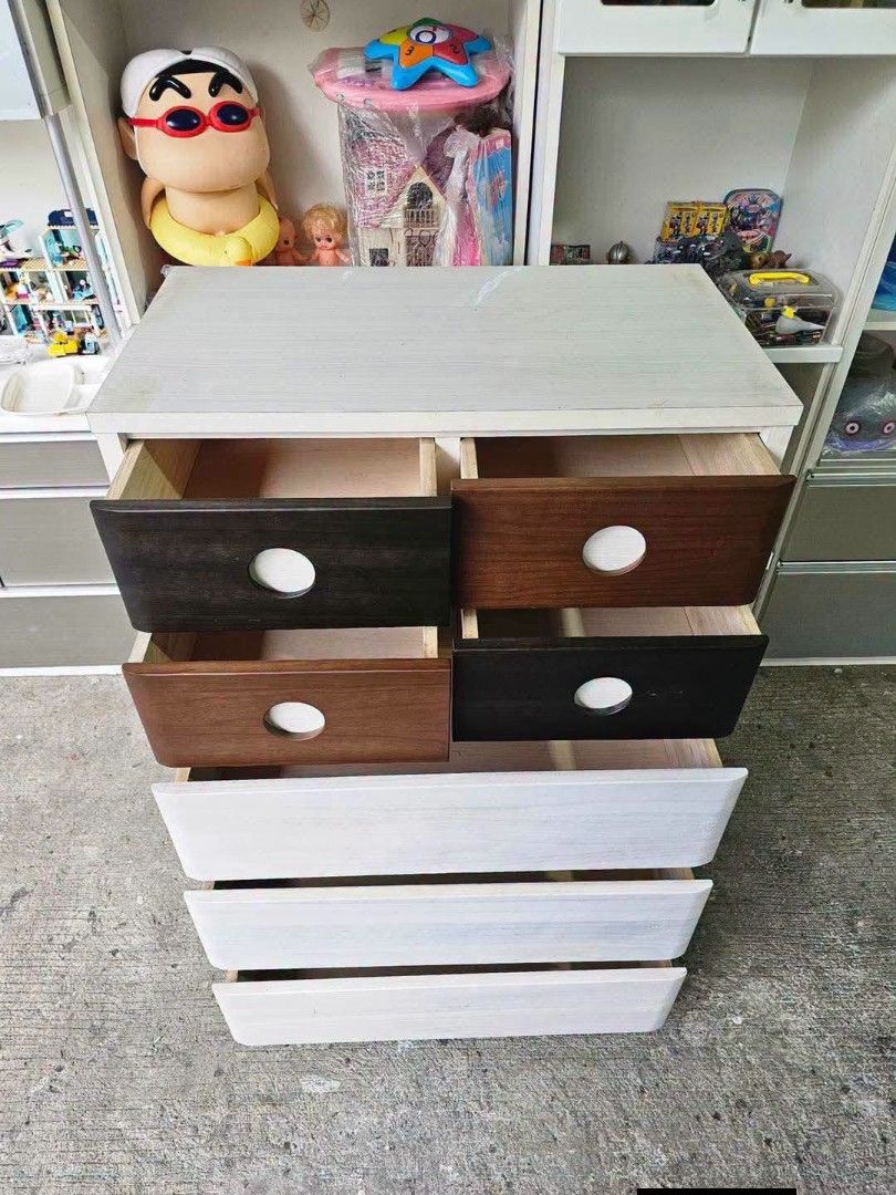 Chest drawer (Category: Shelves, Cabinets & Racks) located in Meycauayan. Submitted by marygracecasimiro (Listing ID 1464090834, Image 2). Description: ‼️‼️SALE NA‼️‼️ Multicolored Chest Drawers ✔L-32 H-44.5 W-17.5 inches 📏 ✔7 Drawers 🗄 ✔Laminated and Solid Drawers🔖 ✔️Compress & Mdf Back! 💢 ✔Scratches As-is! 👌 Price:10,000🩷🧡.