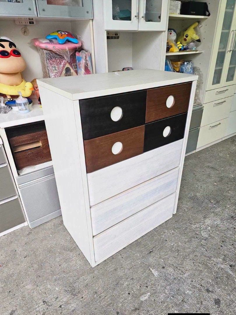 Chest drawer (Category: Shelves, Cabinets & Racks) located in Meycauayan. Submitted by marygracecasimiro (Listing ID 1464090834, Image 3). Description: ‼️‼️SALE NA‼️‼️ Multicolored Chest Drawers ✔L-32 H-44.5 W-17.5 inches 📏 ✔7 Drawers 🗄 ✔Laminated and Solid Drawers🔖 ✔️Compress & Mdf Back! 💢 ✔Scratches As-is! 👌 Price:10,000🩷🧡.