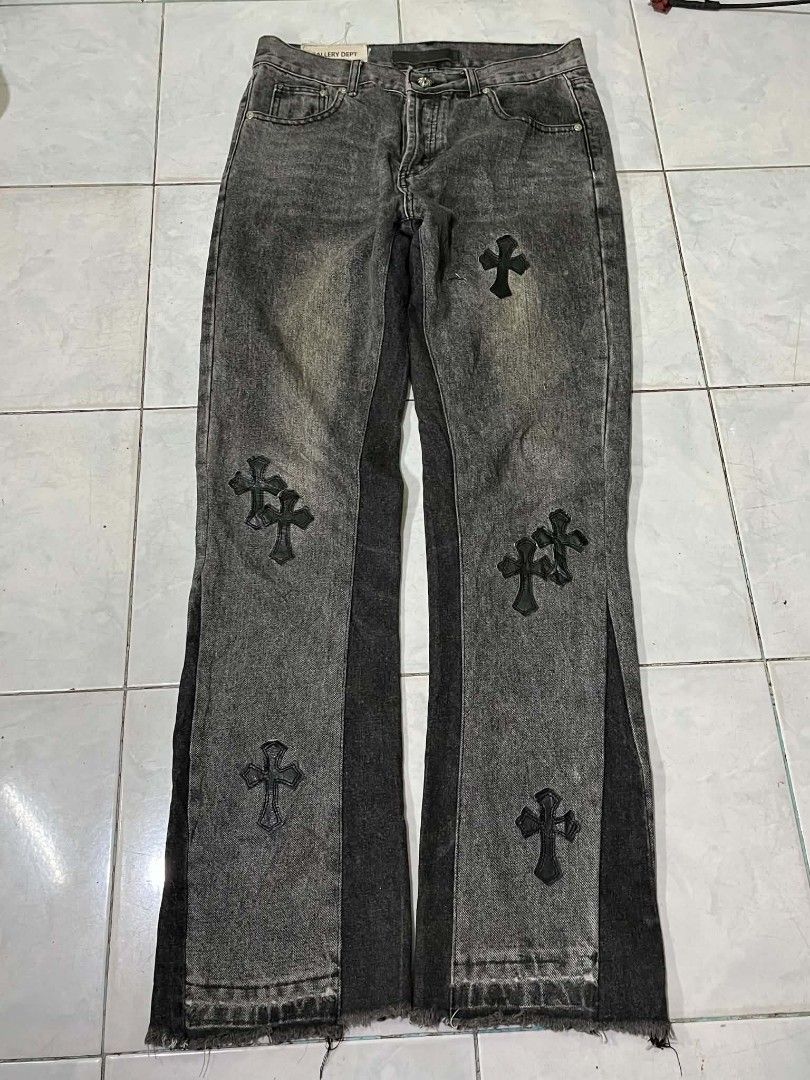 Chrome Hearts X Gallery Dept (Category: Jeans) located in Taguig. Submitted by bimbyanche19839 (Listing ID 1464019232, Image 1). Description: Chrome Hearts x Gallery Dept Size 33-34 Length 44 Good Condition No flaws 🏷️ 500php plus ship 📍Taguig Loc.
