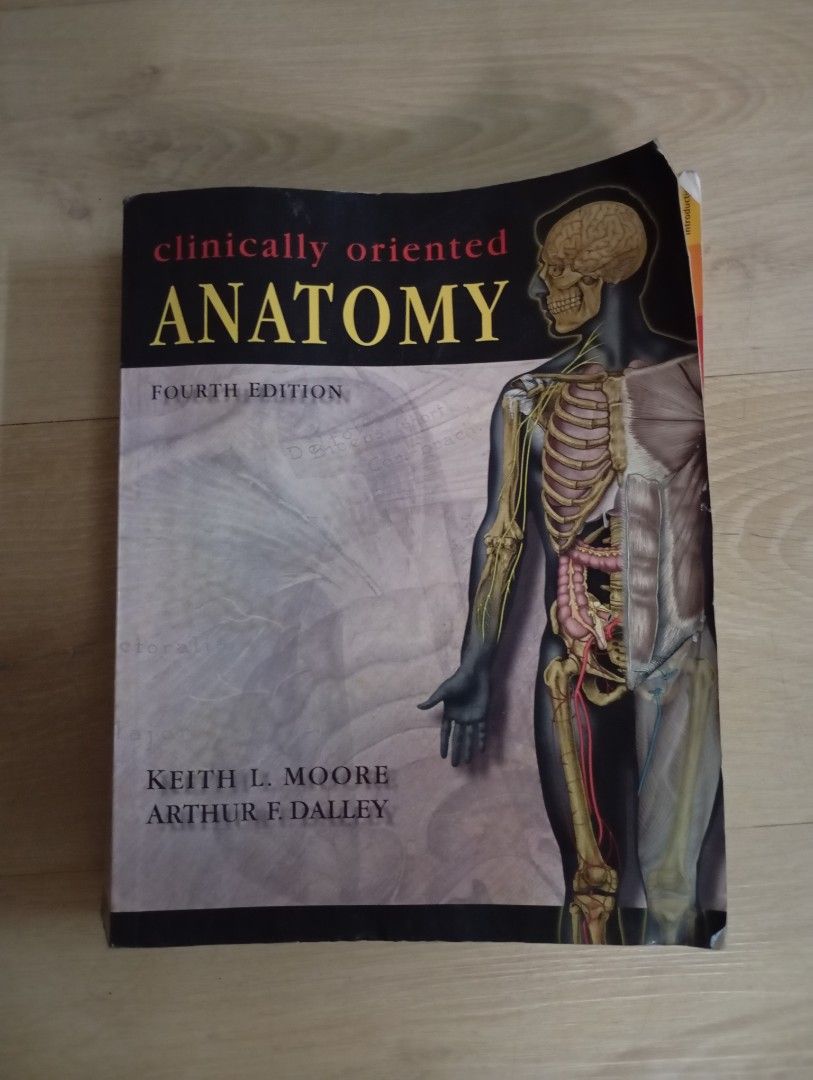 Clinically Oriented Anatomy Fourth Edition by Moore & Dalley (Category: Textbooks) located in Caloocan City. Submitted by eelleeee (Listing ID 1463961665, Image 1). Description: - CLINICALLY ORIENTED ANATOMY: FOURTH EDITION - never used, but has dog-ear - no torn pages or writings - softbound cover; secondhand - SRP: ₱1,000.
