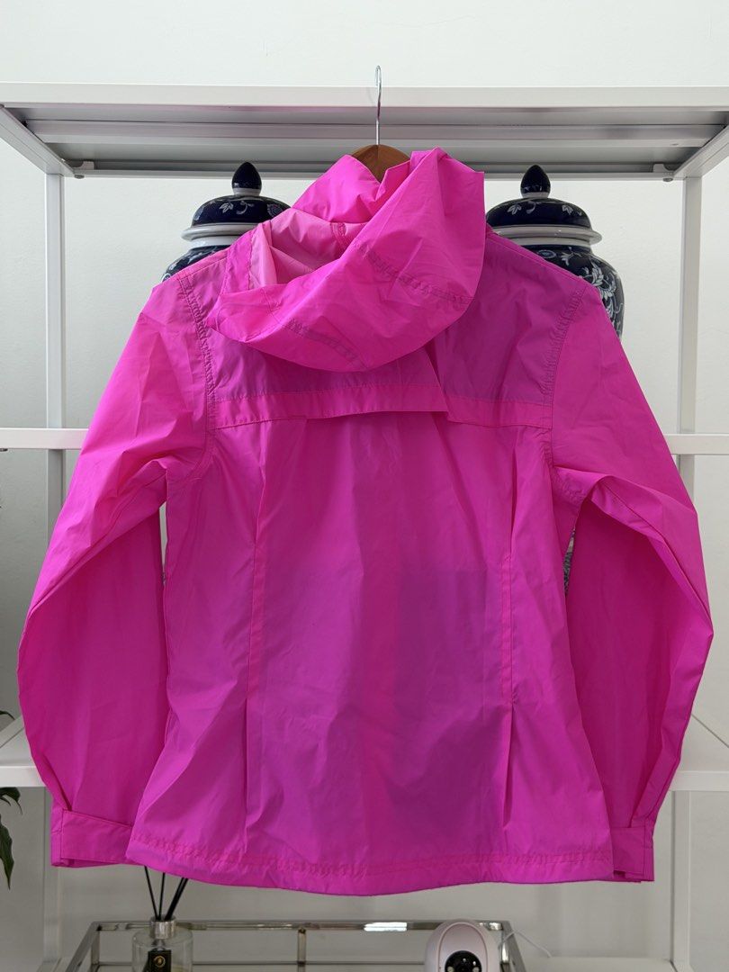 Columbia Pink Hooded Lightweight Rain Jacket (Category: Coats, Jackets and Outerwear) located in Lipa City. Submitted by pauline0303 (Listing ID 1464134054, Image 2). Description: - Bright pink Columbia jacket - Size S - Features a hood and full zip front - Lightweight material, ideal for rainy days or as a windbreaker - Two front pockets - Made in Vietnam - Perfect for outdoor activities.