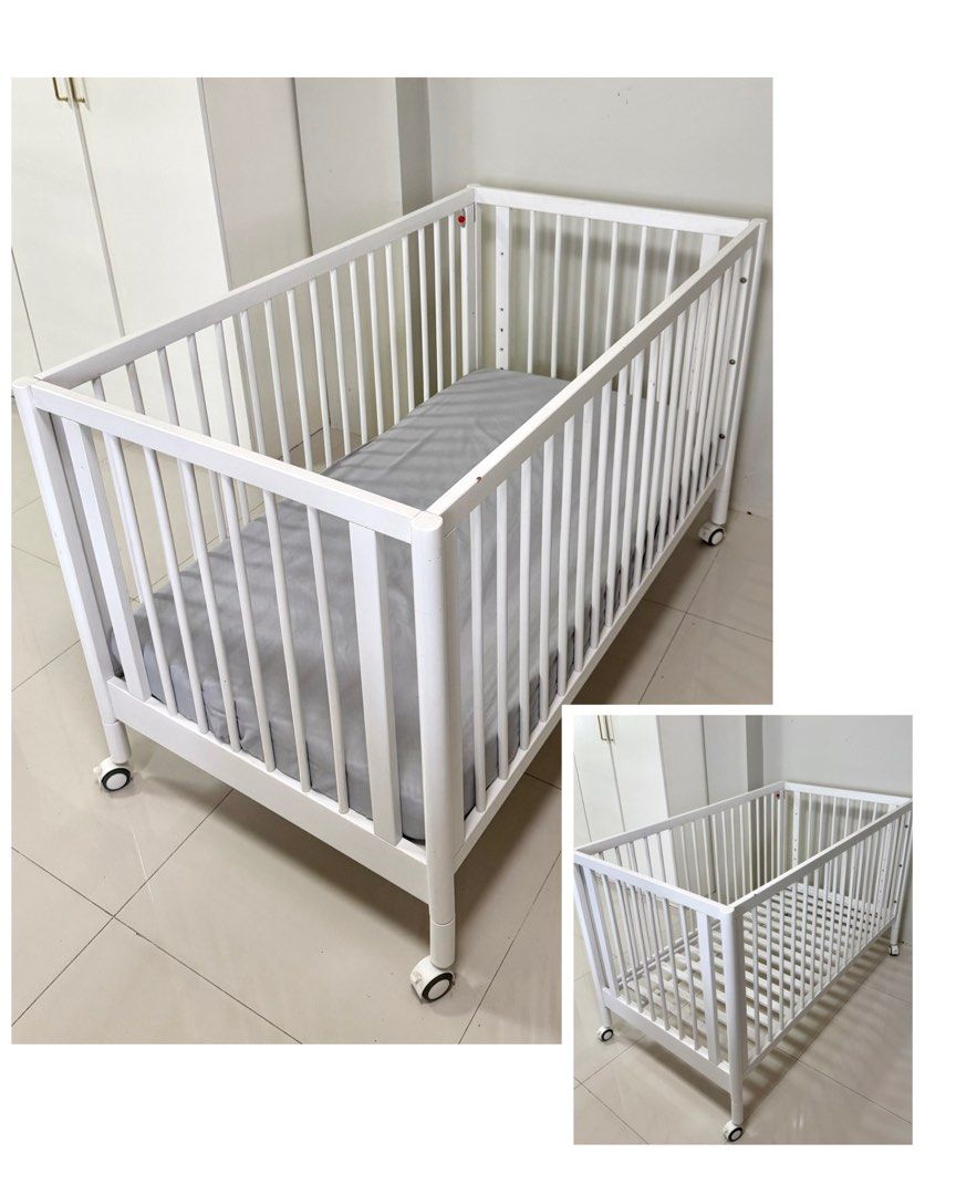 Cooper Standard 4in1 Convertible Crib (Category: Cots & Cribs) located in La Trinidad. Submitted by paolaaaa (Listing ID 1463736738, Image 2). Description: Cooper Standard 4in1 Convertible Crib The Cooper Crib Details: • Newborn crib with up to 5 adjustable bed heights • Co-sleeper • Playpen • Toddler sofa/ daybed • Condition: Good — with visible cosmetic paint chips/scratches due to storage; fully functional. Bought brand new from Lily and Tucke