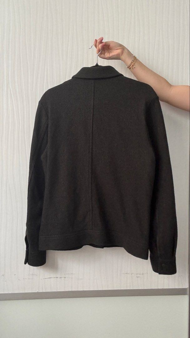 Cos Wool Jacket (Category: Coats, Jackets and Outerwear) located in Quezon City. Submitted by shoppingcl (Listing ID 1463950123, Image 3). Description: • Worn once • Length: 25 inches, Width: 19 inches, Sleeve Length: 24 inches.