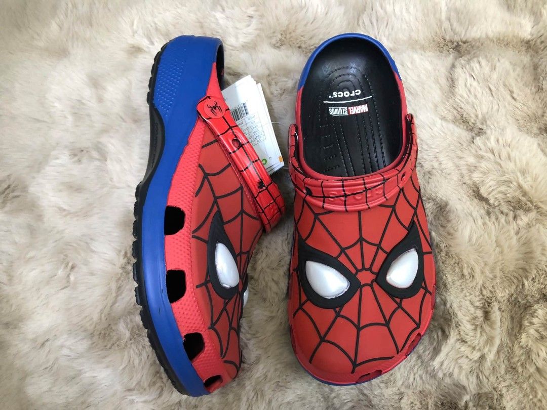 CROCS SPIDERMAN V3 (Category: Slippers & Slides) located in Manila. Submitted by ddg_s (Listing ID 1464056952, Image 2). Description: MPO AUTHENTIC SPIDERMAN CROCS 2800 36 - 40 41 - 45.