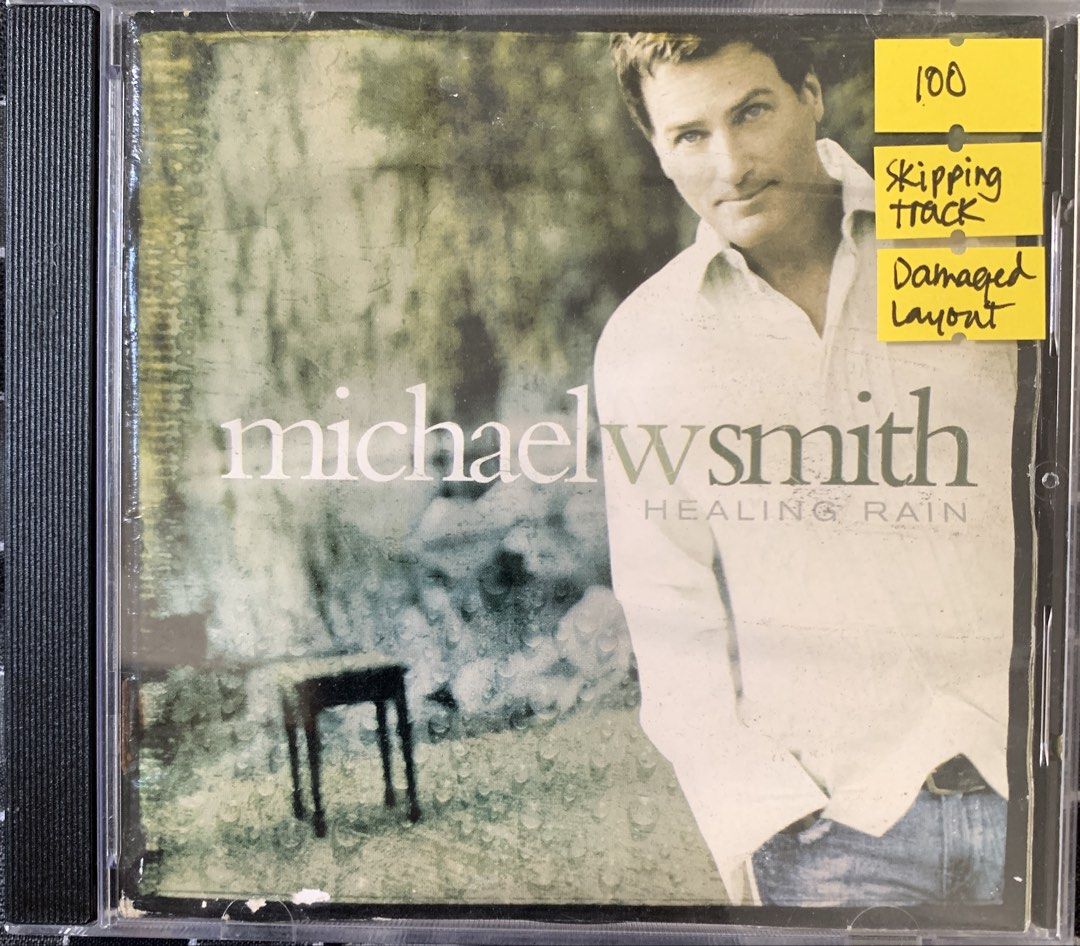 (damaged layout) Michael W. Smith - Healing Rain CD (Category: CDs & DVDs) located in Taguig. Submitted by ahnjr (Listing ID 1456676511, Image 1). Description: - Michael W. Smith 'Healing Rain' CD - Released in 2004 - Features 11 tracks, including 'Here I Am' and 'Healing Rain' - Issue: Skipping / lagging track - Case and CD / dics label shows some wear, but the CD plays perfectly / playback is unaffected. - Please check photo for condition detai