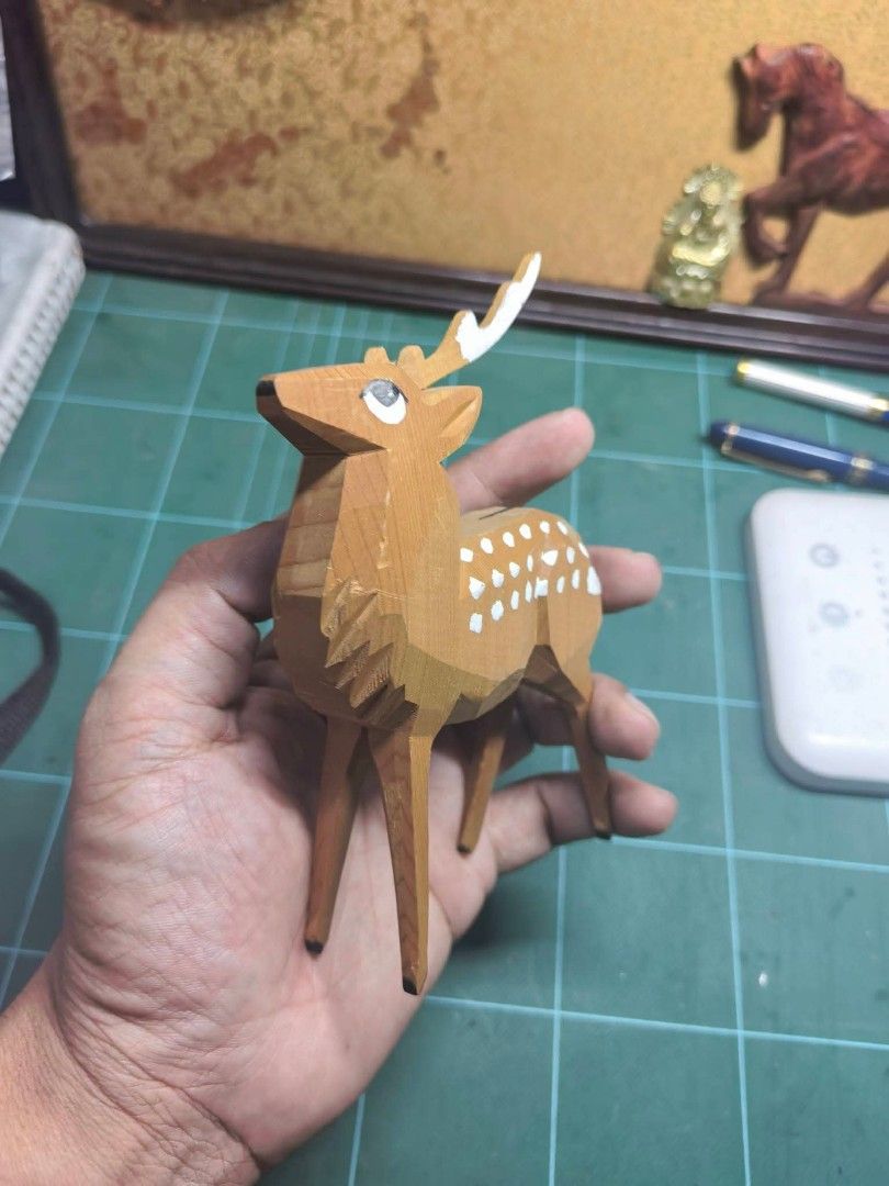 Deer Wood Figure (Category: Other Home Decor) located in Cebu City. Submitted by dudes_villanueva (Listing ID 1463942367, Image 2). Description: Deer Wood Figure 🦌 Bali ang. Isang sungay. Sold as is..
